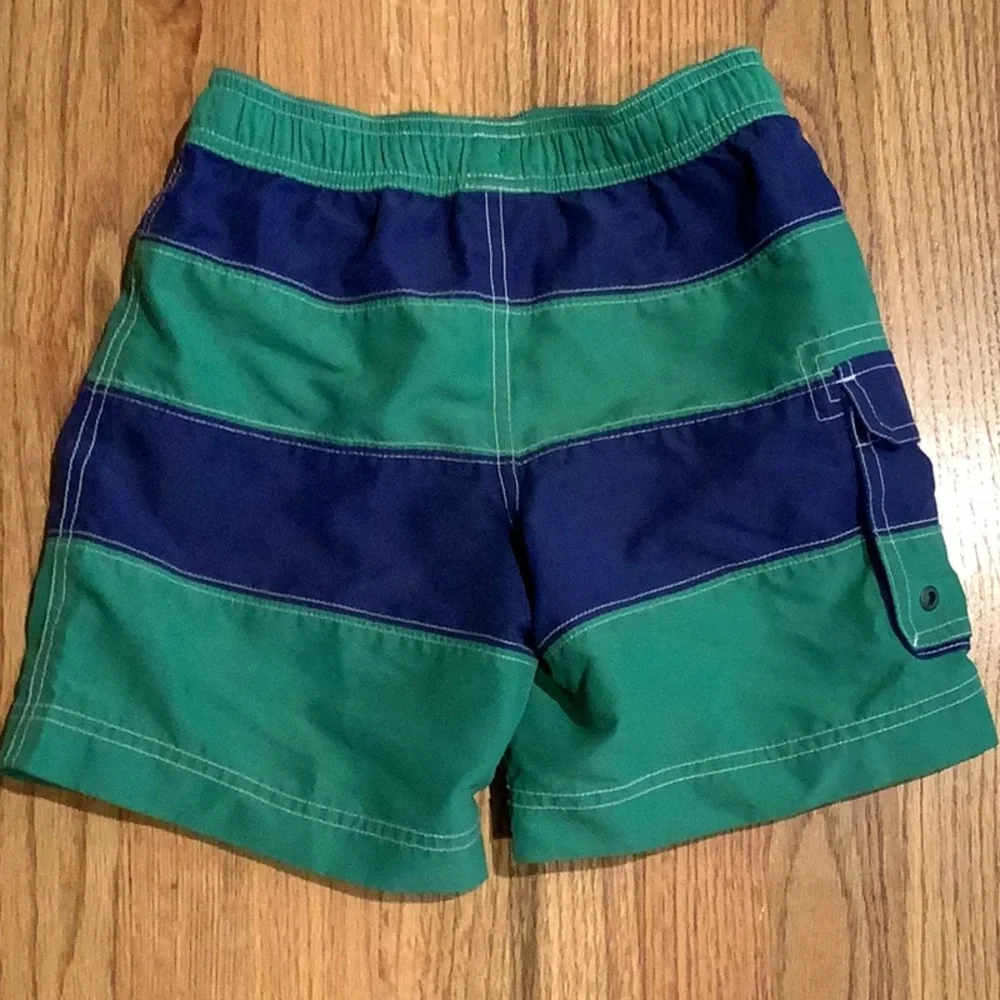 Hanna Andersson - Swim Trunks - Boys’ - Green/Navy - Size US 6/7- Swimwear